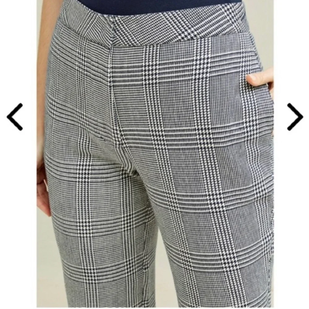 people tree 8 organic cotton Sienna‎ tweed plaid trousers cropped career pant - Picture 4 of 16